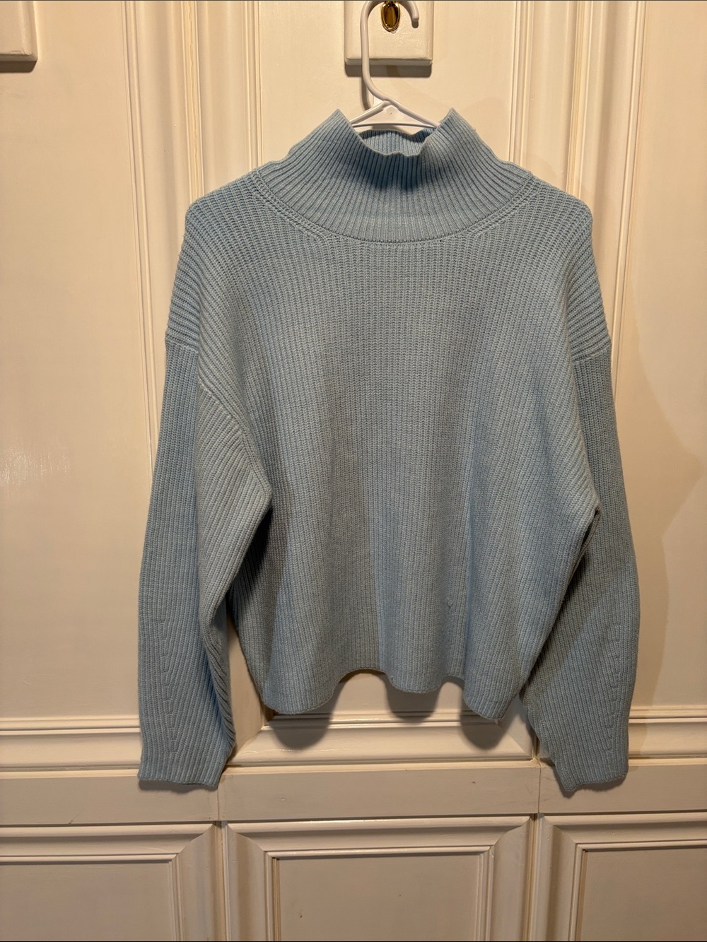 a new day Pale Blue Ribbed Turtleneck Sweater